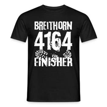 Breithorn 4164 Finisher Valais Mountaineering Hiking - Men's T-Shirt - black - Front - AI Model Male 178 light (178cm)