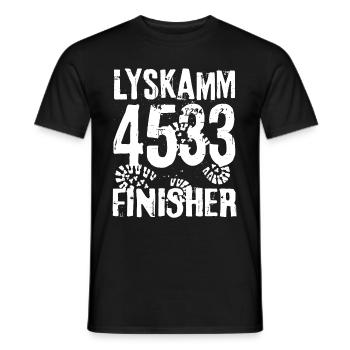 Lyskamm Finisher Valais Valais Mountaineering Hiking - Men's T-Shirt - black - Front - AI Model Male 178 light (178cm)