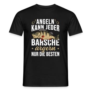 Angeln Kann Jeder Barsche Ärgern Nur die Besten - Männer T-Shirt - Schwarz - Vorne - AI Model Male 178 light (178cm)