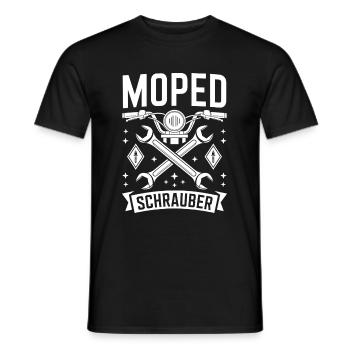 Retro Moped Schrauber Mechaniker Bastler - Männer T-Shirt - Schwarz - Vorne - AI Model Male 178 light (178cm)