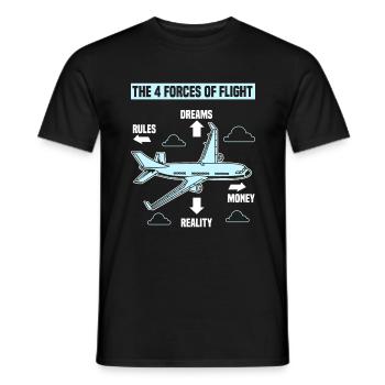 The Four 4 Forces Of Flight - Quote Gift T-Shirt - Men's T-Shirt - black - Front - AI Model Male 178 light (178cm)