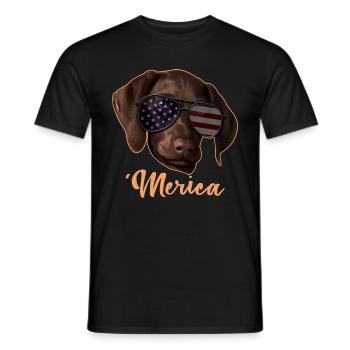 Merica Zeiger 4. Juli Geschenk - Männer T-Shirt - Schwarz - Vorne - AI Model Male 178 light (178cm)
