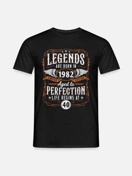 1982 Born Legends 40 Anniversaire - T-shirt homme - noir