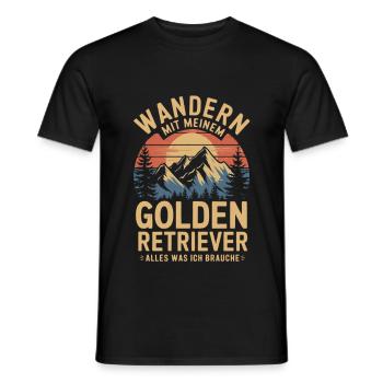 Wandern mit meinem Golden Retriever - Männer T-Shirt - Schwarz - Vorne - AI Model Male 178 light (178cm)