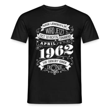 April 1962 Die Geburt einer Ikone - Männer T-Shirt - Schwarz - Vorne - AI Model Male 178 light (178cm)
