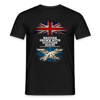 Briten gewachsen mit schottischen Wurzeln - Männer T-Shirt - Schwarz - Vorne - AI Model Male 178 light (178cm)
