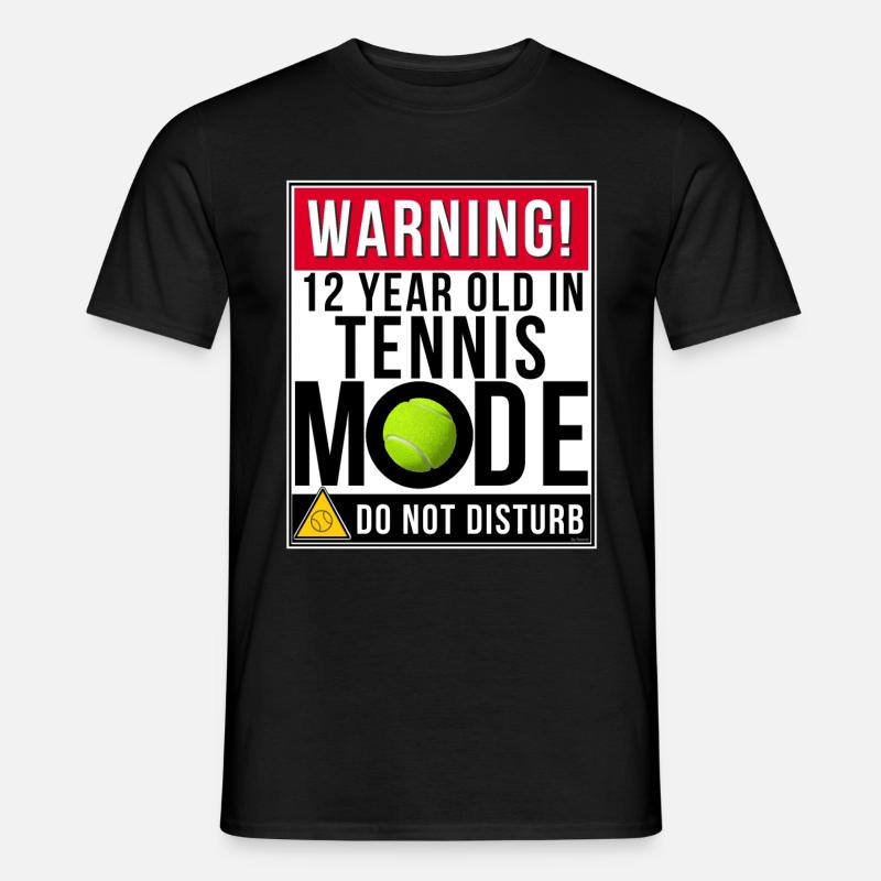 12-jährige im Tennis-Modus - Männer T-Shirt - Schwarz