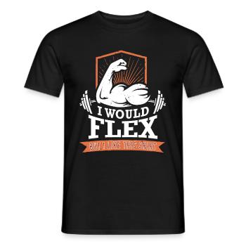 Je voudrais fléchir mais j'aime cette chemise - T-shirt homme - noir - Devant - AI Model Male 178 light (178cm)
