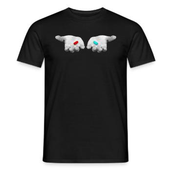 Pilule rouge / pilule bleue - T-shirt homme - noir - Devant - AI Model Male 178 light (178cm)