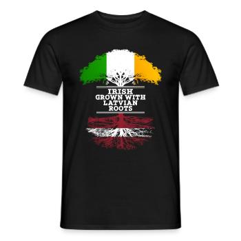 Irish Grown With Latvian Roots - Men's T-Shirt - black - Front - AI Model Male 178 light (178cm)