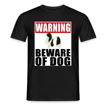 Attention, menton japonais, attention, chien - T-shirt homme - noir - Devant - AI Model Male 178 light (178cm)
