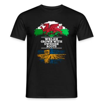 Walisisch mit schwedischen Wurzeln gewachsen - Männer T-Shirt - Schwarz - Vorne - AI Model Male 178 light (178cm)