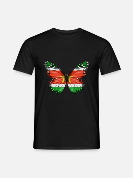 Vlindervlag van Suriname - Heren T-shirt - zwart