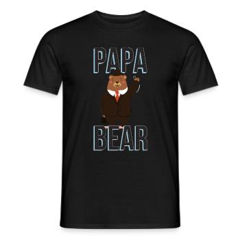 Papa Bear Working Bear - Men's T-Shirt - black - Front - AI Model Male 178 light (178cm)