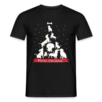 Teckel Wiener Sapin de Noël - T-shirt homme - noir - Devant - AI Model Male 178 light (178cm)
