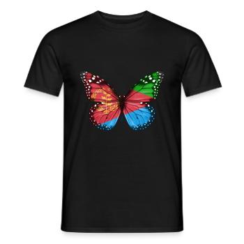 Butterfly Flag Of Eritrea - Men's T-Shirt - black - Front - AI Model Male 178 light (178cm)