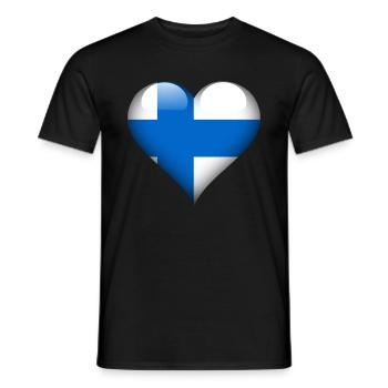 Heart Finland - Men's T-Shirt - black - Front - AI Model Male 178 light (178cm)