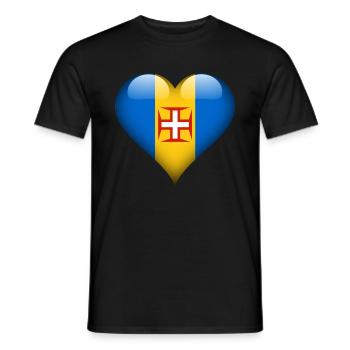 Drapeau coeur madere - T-shirt homme - noir - Devant - AI Model Male 178 light (178cm)