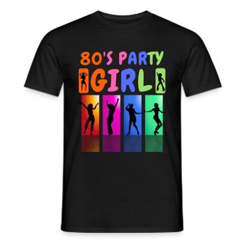 80's Party Girl - Men's T-Shirt - black - Front - AI Model Male 178 light (178cm)