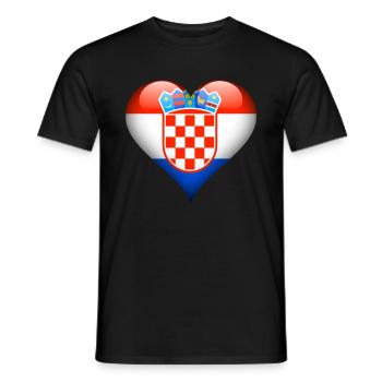 Heart Croatia - Men's T-Shirt - black - Front - AI Model Male 178 light (178cm)