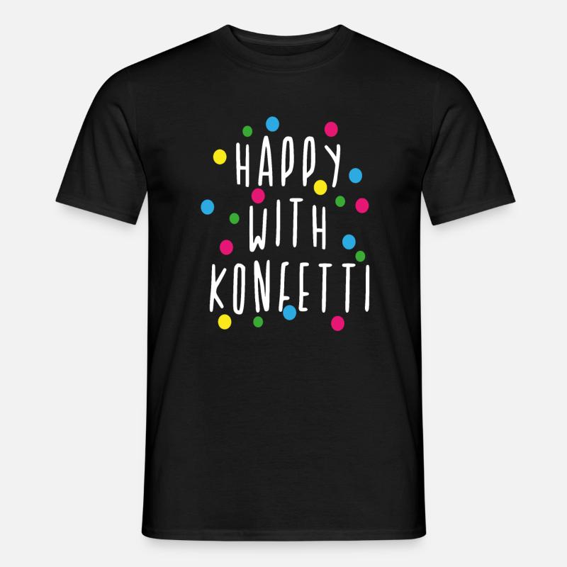 Karneval, Alaaf, Konfetti, Geburtstag, Party - Männer T-Shirt - Schwarz