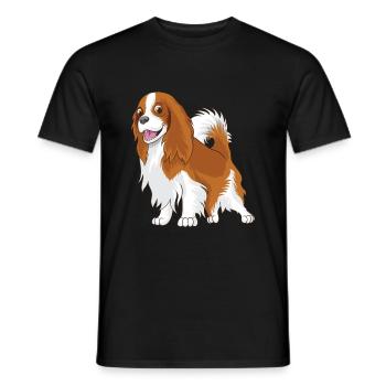cavie Cavalier King Charles Spaniel - T-shirt homme - noir - Devant - AI Model Male 178 light (178cm)