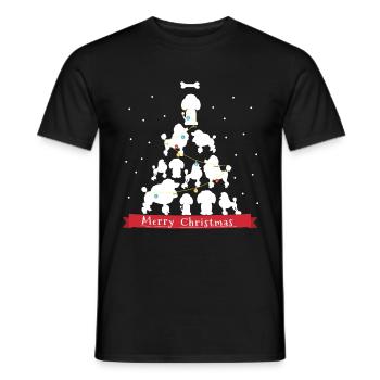 Arbre de Noël caniche nouvellement marié - T-shirt homme - noir - Devant - AI Model Male 178 light (178cm)