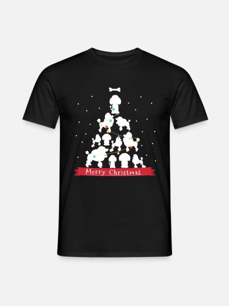 heiratet eben Pudel-Weihnachtsbaum - Männer T-Shirt - Schwarz