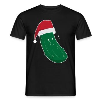 Essiggurke Lustige Essiggurke-Weihnachtskarikatur - Männer T-Shirt - Schwarz - Vorne - AI Model Male 178 light (178cm)