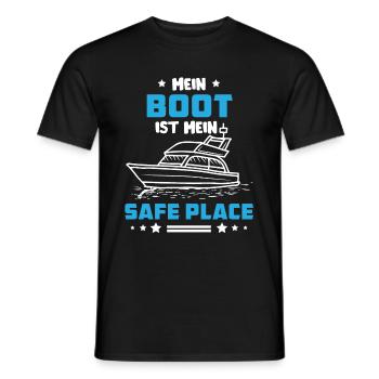 Mein Boot ist mein Safe Place - Männer T-Shirt - Schwarz - Vorne - AI Model Male 178 light (178cm)