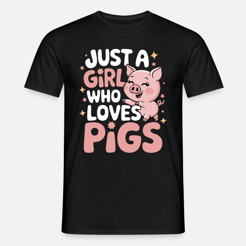 Schwein Tier - Männer T-Shirt - Schwarz