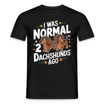 Chien teckel - T-shirt homme - noir - Devant - AI Model Male 178 light (178cm)