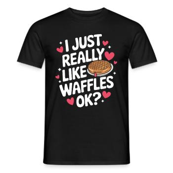 Gaufres Bonbons pour le petit-déjeuner - T-shirt homme - noir - Devant - AI Model Male 178 light (178cm)