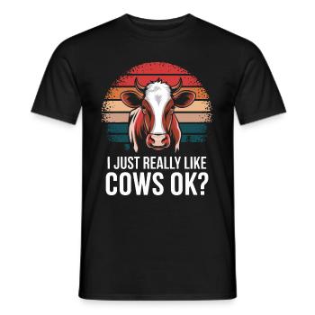 Éleveur de vaches Ferme Éleveur de vaches - T-shirt homme - noir - Devant - AI Model Male 178 light (178cm)