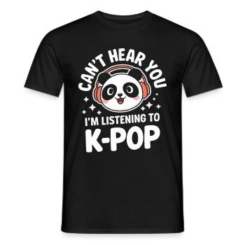 K-Pop Music Korean Pop - Men's T-Shirt - black - Front - AI Model Male 178 light (178cm)