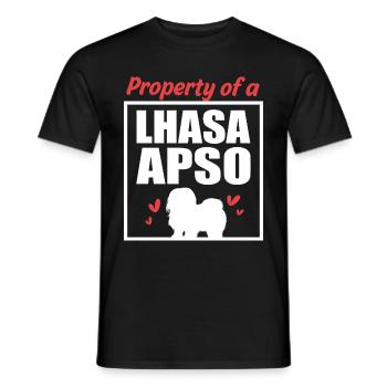 Lhasa Apso Hund - Männer T-Shirt - Schwarz - Vorne - AI Model Male 178 light (178cm)