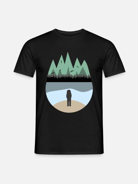 Astronaut am Meer - Männer T-Shirt - Schwarz