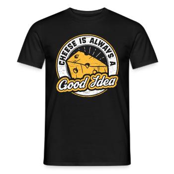 Scallowed cheese - Men's T-Shirt - black - Front - AI Model Male 178 light (178cm)