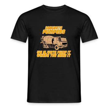 Concrete pumper concrete pump mixer construction worker - Men's T-Shirt - black - Front - AI Model Male 178 light (178cm)