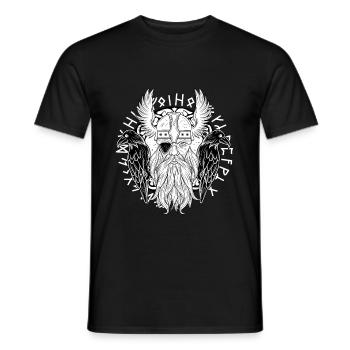 Odin Ravens Huginn Muninn Walhalla Corbeau Cadeau - T-shirt homme - noir - Devant - AI Model Male 178 light (178cm)