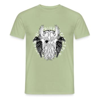 Odin Raben Huginn Muninn walhalla Rabe Geschenk - Männer T-Shirt - Sage - Vorne - AI Model Male 178 light (178cm)