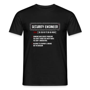 IT Security Security Definition Cybersecurity - Men's T-Shirt - black - Front - AI Model Male 178 light (178cm)