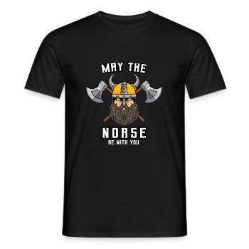 Viking Norse Mjolnir Odin Walhalla North Gift - Men's T-Shirt - black - Front - AI Model Male 178 light (178cm)
