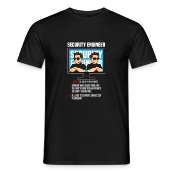 Sécurité informatique Définition de la sécurité Cybersécurité - T-shirt homme - noir - Devant - AI Model Male 178 light (178cm)