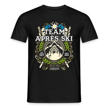 Apres Ski T Shirt Team Apres Ski - Männer T-Shirt - Schwarz - Vorne - AI Model Male 178 light (178cm)
