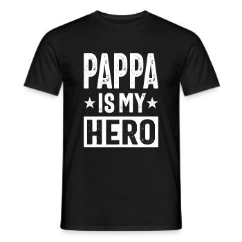 Mens Pappa Is My Hero Dad Grandpa Gift - Men's T-Shirt - black - Front - AI Model Male 178 light (178cm)