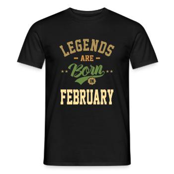 Légendes sont nés en Février Anniversaire Design - T-shirt homme - noir - Devant - AI Model Male 178 light (178cm)