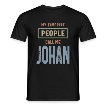 Johan Nom personnalisé Cadeau d’anniversaire - T-shirt homme - noir - Devant - AI Model Male 178 light (178cm)
