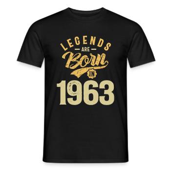 Legenden werden 1963 Geburtstag geboren - Männer T-Shirt - Schwarz - Vorne - AI Model Male 178 light (178cm)