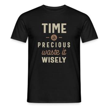 Time is Precious Waste it Wisely Funny - Men's T-Shirt - black - Front - AI Model Male 178 light (178cm)